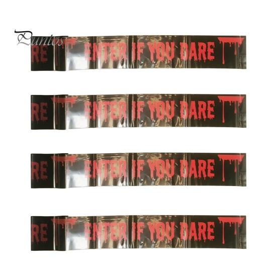 4 шт. предупреждающих лент на Хэллоуин, набор, жуткая предупреждающая декоративная лента, печатная лента на тему Хэллоуина для вечеринок в домах с привидениями, наружных украшений