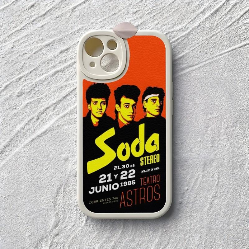 Чехол для телефона SODA STEREO Band для iPhone 15 14 12 13 Pro Max 11 Mini X Xr Xs Puls Силиконовый чехол из кожи ягненка