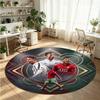 Cristiano Ronaldo Printed Round Crystal Velvet Rug Soft Non Slip Floor Carpet For Bedroom Holiday Gift