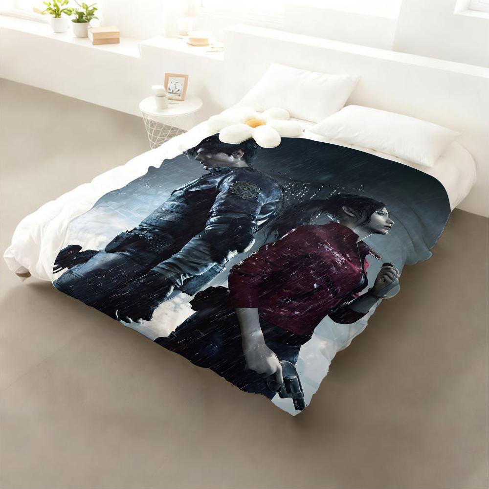 Game Resident Evil Throw Flannel Throw Blanket: Soft Kid-Friendly Warm Anti-Static All Season Washable Couch Bed Home