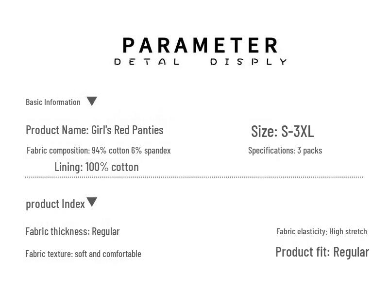Городская леди Девочки Праздничные красные трусы из чистого хлопка с антибактериальным эффектом