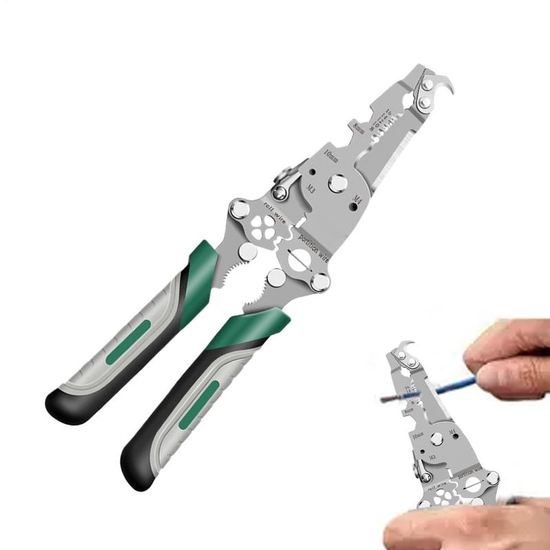 18 In 1 Foldable Wire Stripper Crimper Cable Cutter Pliers Heavy Duty Electrical Pliers For Wire Stripping Shearing Cutting Tool