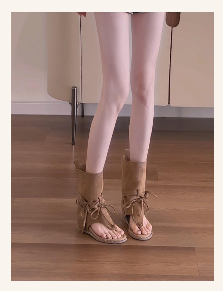 Винтажные универсальные ботильоны с круглым носком и бахромой на каблуке, с открытым носком, крутые нишевые западные ботинки, ремешок, носок "елочка", римские сандалии женские