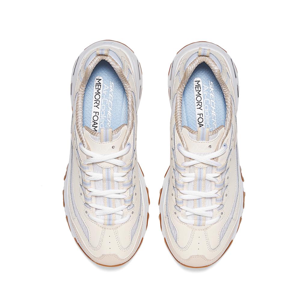 Skechers D'Lites Низкие Кроссовки на Толстой Подошве Женские Бежевые 150534-NTBL