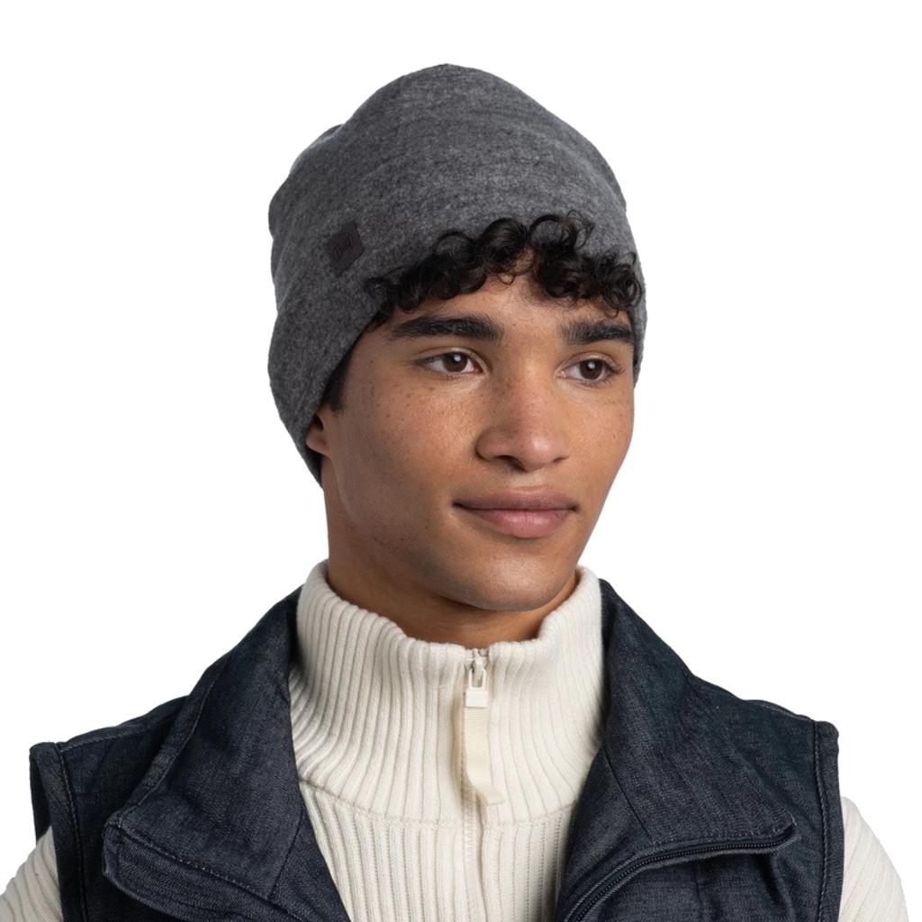 Buff Merino Fleece Hat Beanie, Unisex grey Cap