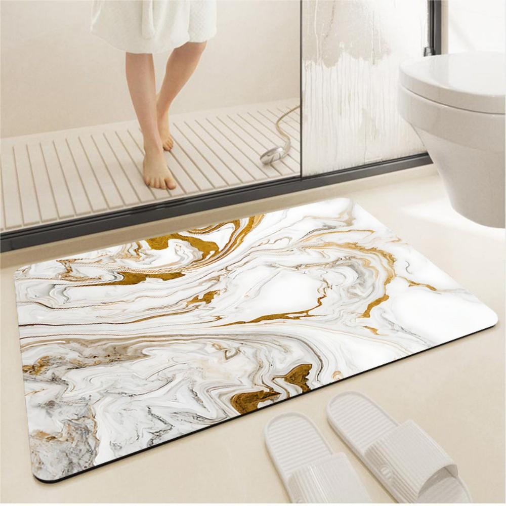 Противоскользящий коврик для пола из диатомовой грязи с мраморным рисунком, ковер для входа в ванную комнату, водопоглощающий коврик для пола, ковер для украшения дома