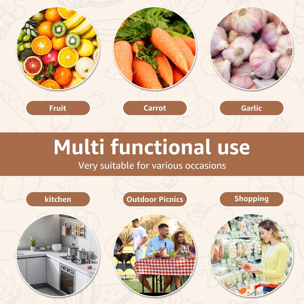 Potato Onion Storage Bag Keep Fresh Vegetable Fruit Organizer Drawstring Cotton Bags Reusable Sacks Holds Keeper Large Capacity