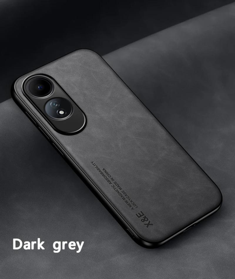 Роскошный кожаный чехол для OPPO A60 4G A79 A58 A78 A98 A57 A97 A96 A95 A53 A32 A74 с металлической пластиной, держателем для автомобиля