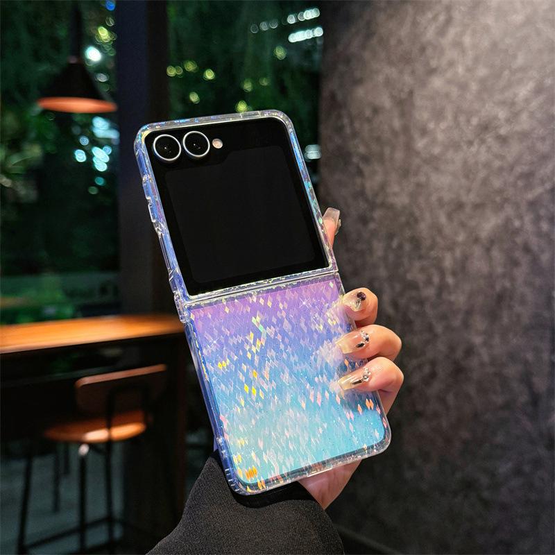 Цветное покрытие применяется к чехлу для мобильного телефона Samsung zflip1, zflip1 цветной, zflip1 поколение, складной экран, флип, чехол с магнитной защелкой