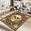 1PC Skull Flowers Non-Slip Floor carpet, Office, family, bedroom, Studio - Large Area Rug, Vibrant Colors, Longlasting Material-C0465