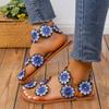 Женские сандалии 2024 года, дизайнерская роскошная модная обувь с пряжкой, женские летние цветы, пляжная эластичная лента, повседневная обувь с открытым носком для женщин