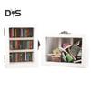 Shake Away Anxiety Bookshelf Figurine Wooden Miniature Book Nook Decoration Mini Pocket Bookcase Bookshelf Insert Ornament Book Lovers Gift