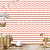 Coral and White Striped Wallpaper, Fine Detail for Living Room and Bedroom 50x1000