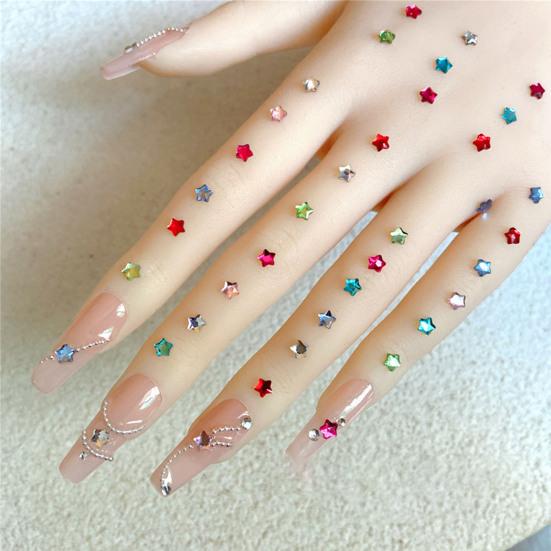 1000 шт./компл. акриловые стразы для дизайна ногтей, ассорти из мини-звезд, сердец, капель воды, цветов, геометрических форм, подвески для самостоятельного украшения ногтей, аксессуары