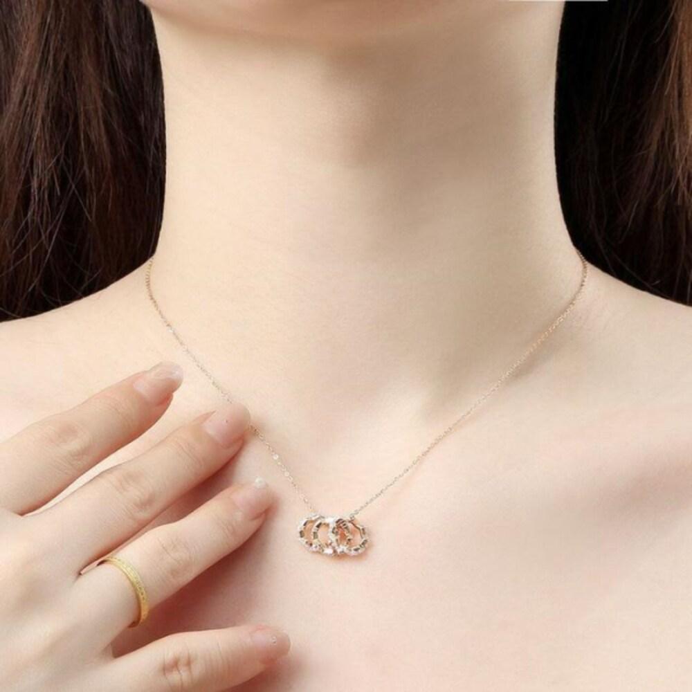 [Onoma] Onm Bijou Holic 92.5 Silver Gold-Plated Triple Ring Women's Necklace (16462807)