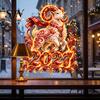 Russian New Year Party Supplies 2027 Flame Goat Static Glass Sticker, PVC Zodiac Sheep Window Cling for Home and Atmospheric Festival Art Store