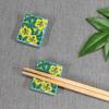 Stylish Kutani Ware Pair Chopstick Rest Set, Aoi Ceramic, Made in Japan