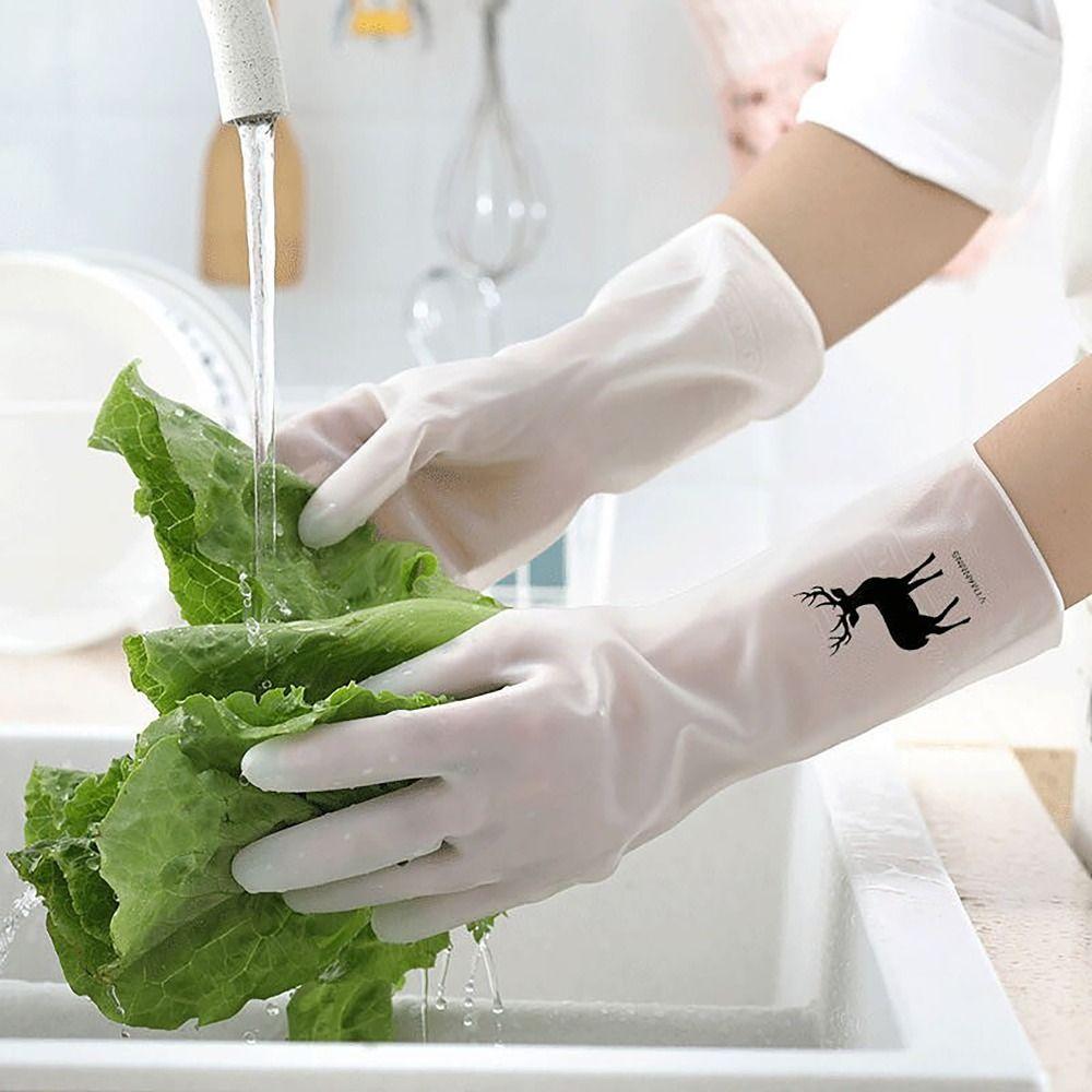 1PAIR Non-slip Household Gloves S/M/L Cleaning Long Gloves for Household Kitchen Washing