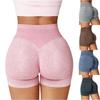 Women's Fashion Solid Color Hip Lifting Yoga Shorts Sports Fitness Tight High Waist Three Part Yoga Shorts