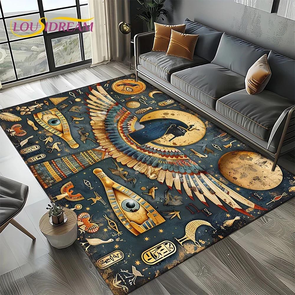 Настенная роспись Древний Египет Иероглифы Мифология Ковер Коврик для Гостиной Спальни Декор Дивана, Нескользящий Коврик для Пола