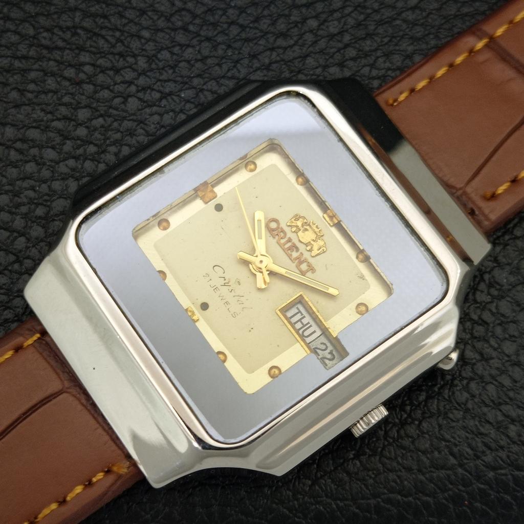 АВТОМАТИЧЕСКИЕ 46941 ВИНТАЖНЫЕ ORIENT CRYSTAL ЯПОНИЯ МУЖСКИЕ ОРИГИНАЛЬНЫЕ ЧАСЫ С ЦИФЕРБЛАТОМ a704957-1