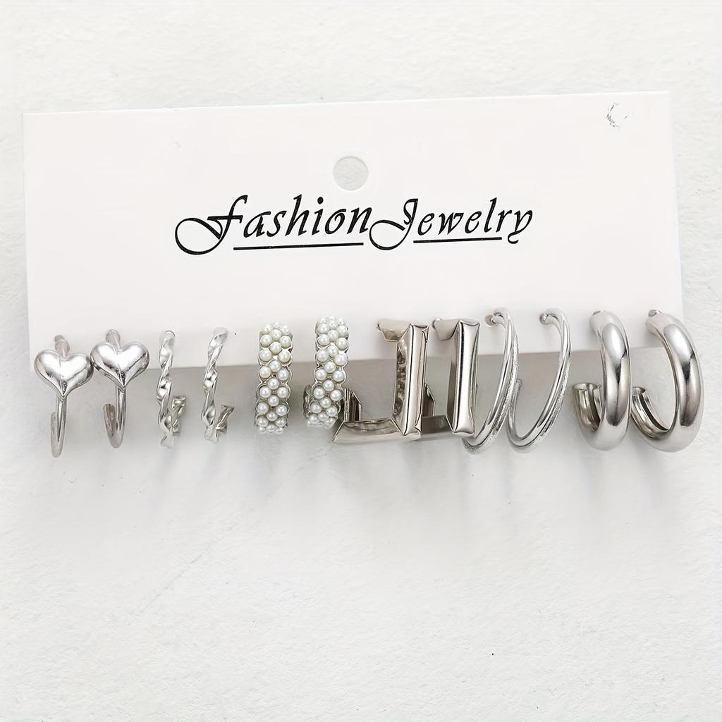 European and American hot-selling earrings set, simple earrings, versatile temperament, personalized high-end earrings 1 pair
