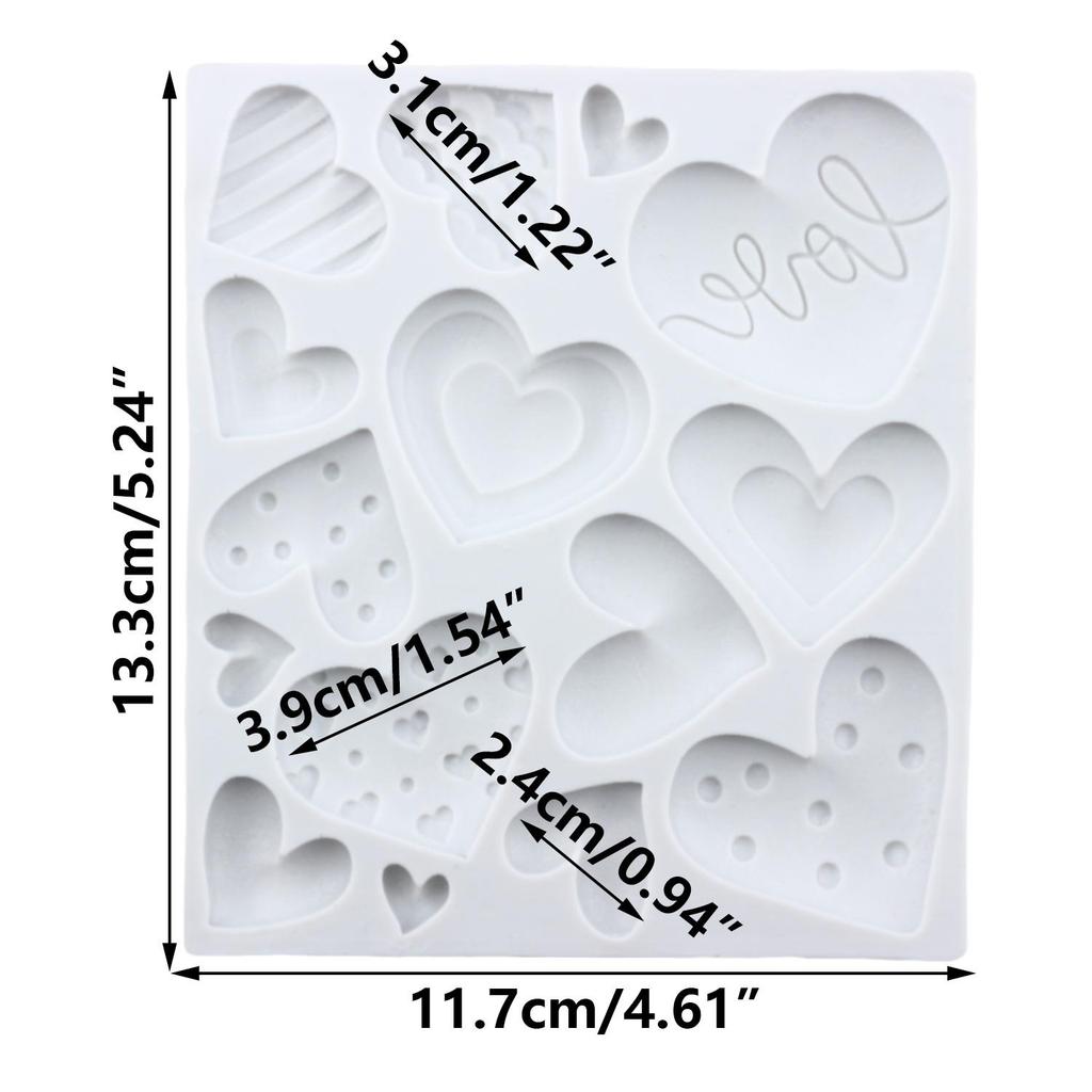 Heart Silicone Molds Love You XOXO Letter Kiss Rose Fondant Mold Cake Decorating Tools Cupcake Topper Candy Resin Clay Chocolate Gumpaste Mold