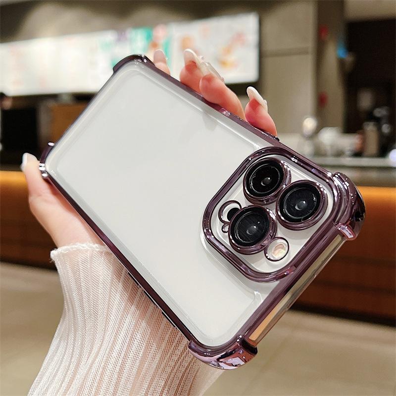 Противоударный прозрачный пластиковый чехол для смартфонов Samsung с защитой объектива камеры