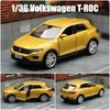 Volkswagen T-ROC SUV Simulation Diecast & Toy Vehicle Pull Back & Doors Open RMZ City 1:36 Alloy Car Model Gifts For Children