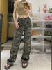 Женский повседневный комбинезон в корейском камуфляже 2023 года — свободные, облегающие, прямые брюки в стиле High Street.