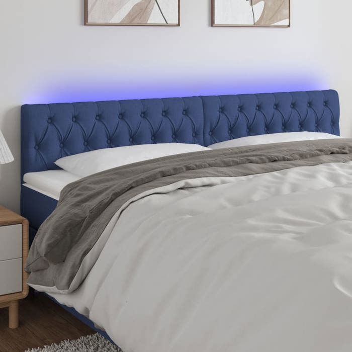 VidaXL LED Headboard Bedroom Furniture Double Bed Accessory Head of Bed Frame Interior Blue 3121968