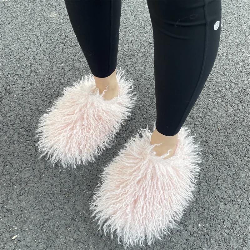 Осенне-зимние роскошные удобные пушистые женские сандалии из искусственного меха, сексуальные, горячие, потрясающие, домашние, повседневные, тапочки для девочек