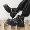 Niche Destruction Wind Derby Shoes Men Hairstylist Casual Leather Shoes Platform Martin Boots Beggar Shoes 77067-J