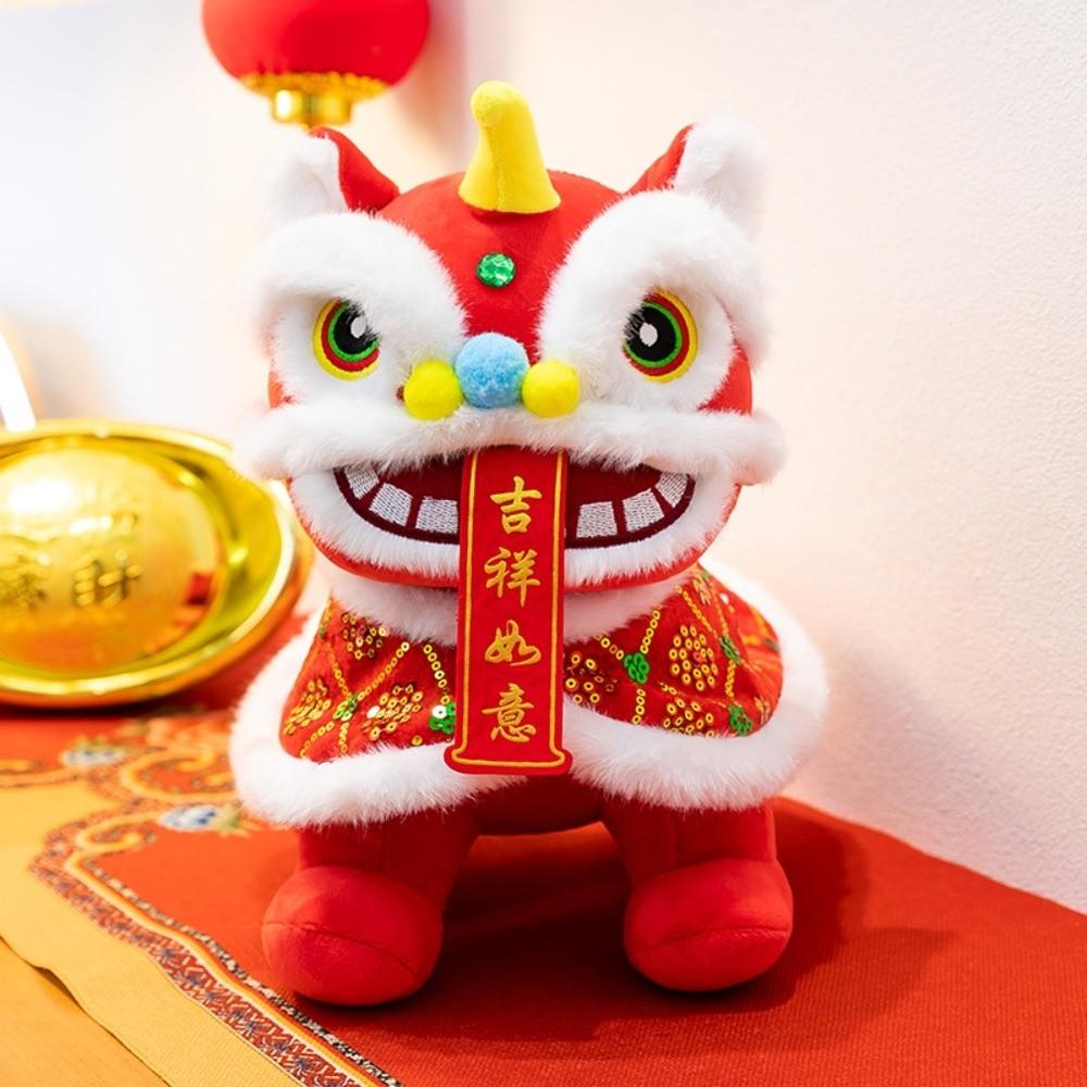 Colorful Sequined Lion Dance Plush Doll Lion Dance Chinese New Year Gift  Birthday Gift