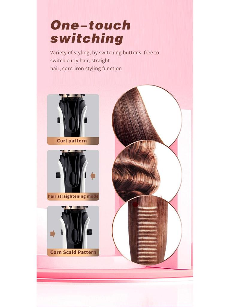 Digital Display Hair Curler & Straightener - Automatic, Dual-Purpose Curling Iron