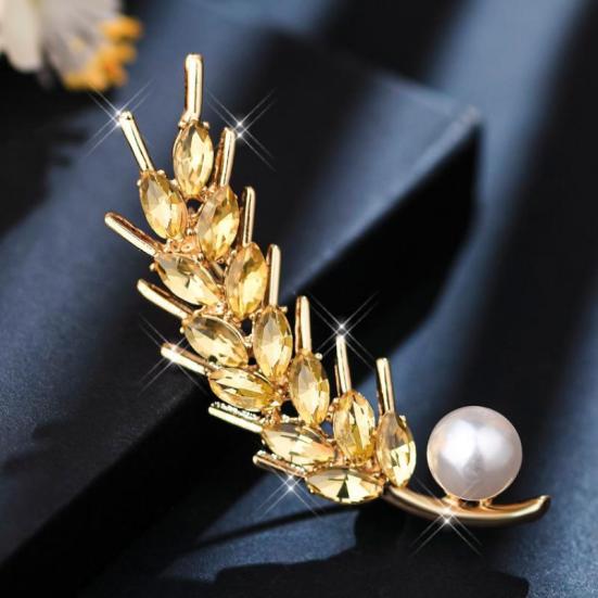 Atmospheric Gold Wheat Ear Brooch Men'S Suit Business Casual Pin Femininity Simple Accessories