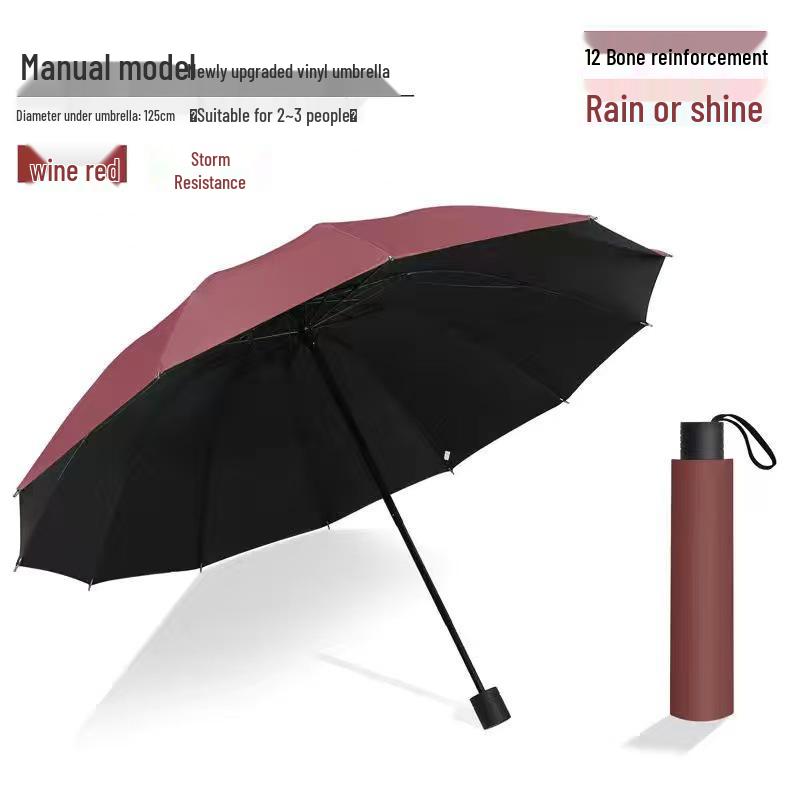 Полностью автоматический трехслойный зонт с черным клеем и защитой от УФ-лучей с логотипом для дождя или солнца