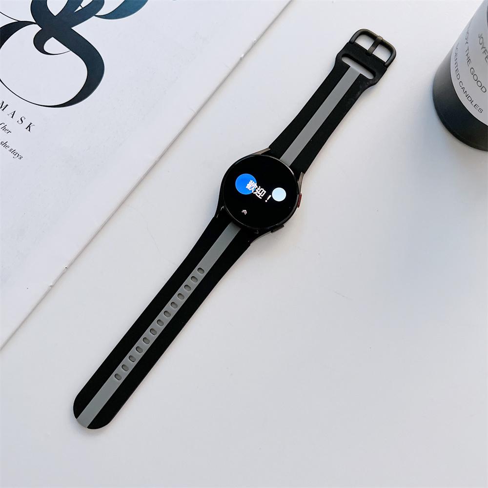 Силиконовый ремешок в спортивную полоску для Samsung Galaxy Watch 4, 5, 6, классический, 40 мм, 46 мм, 43 мм, 47 мм, браслет с пряжкой, браслет Galaxy Watch 4, 42, 44 мм, аксессуары