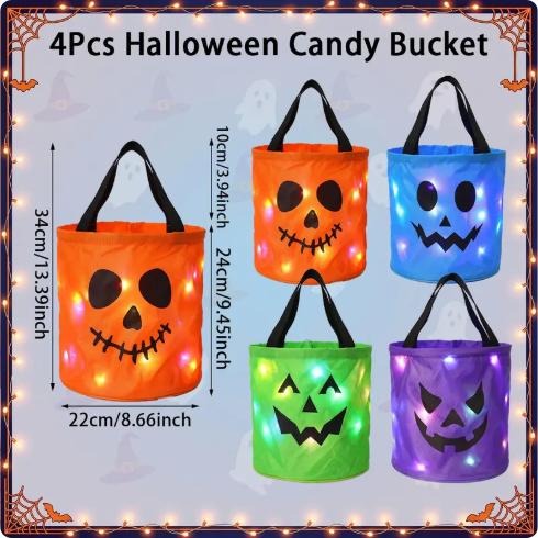 Halloween Candy Bucket with LED Lights