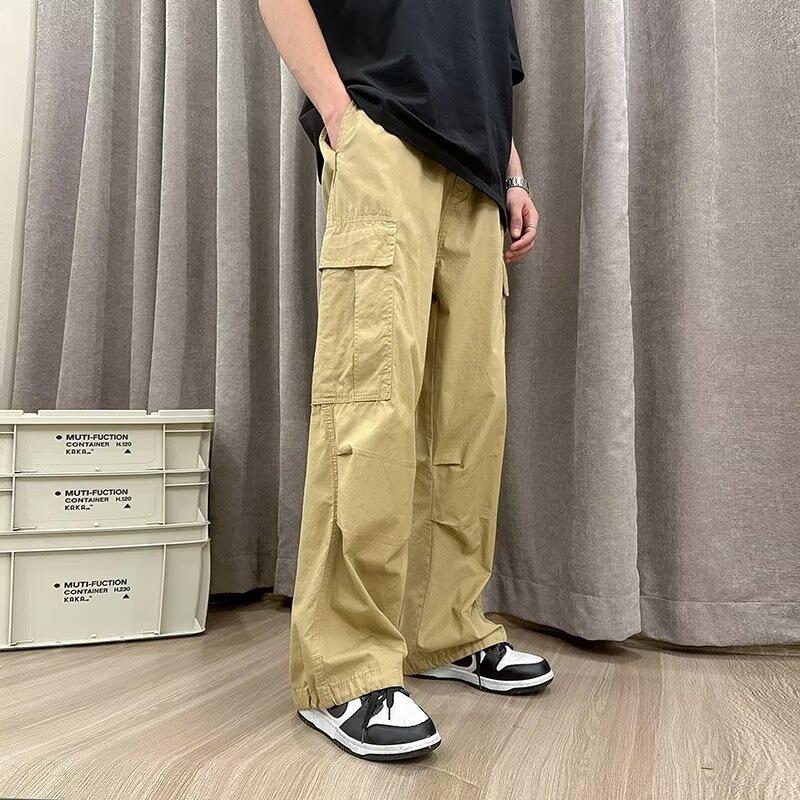 Унисекс Ретро Парашютные Рабочие Брюки – Модные Уличные Брюки Широкого Кроя с Множеством Карманов