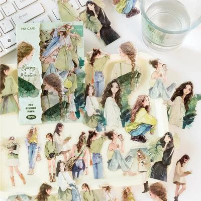 30 шт. милые наклейки с людьми ПЭТ-материалы мусорные наклейки для журнала Girl Life Series DIY скрапбукинг коллаж канцелярские принадлежности для декора