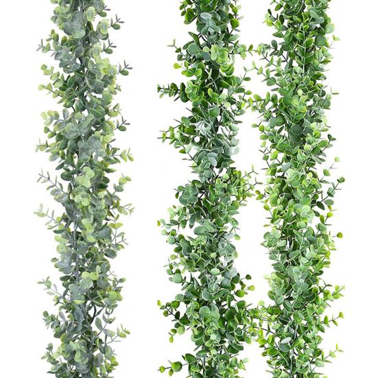 Realistic Simulation Rattan No Withering UV-resistant Flower Arrangement Fake Eucalyptus Background Decor
