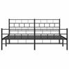 Metal Bed Frame with Headboard and Footboard Black 183 x 213 cm