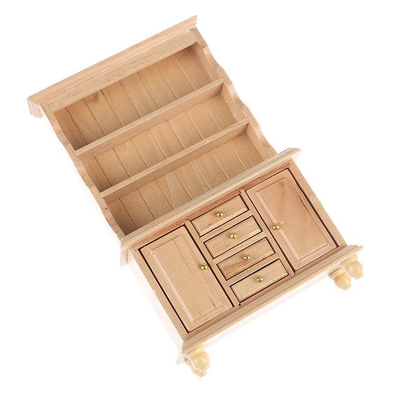 1:12 Миниатюрная мебель для кукольного домика Многофункциональный деревянный шкаф Книжный шкаф Книжная полка