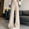 Autumn Solid Casual Loose Knitted Wide Leg Pants for Women Winter Fashion High Waist Elegant Straight Women's Trousers Vintage Slim Fit Pants 25700