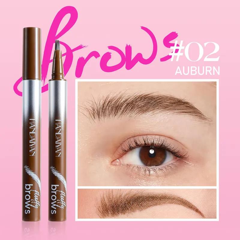 Квадратная кисть Wild Liquid Eyebrow Pen Натуральная водостойкая стойкая 4D ручка для татуажа бровей, похожая на волоски Жидкая бровь Корейский макияж