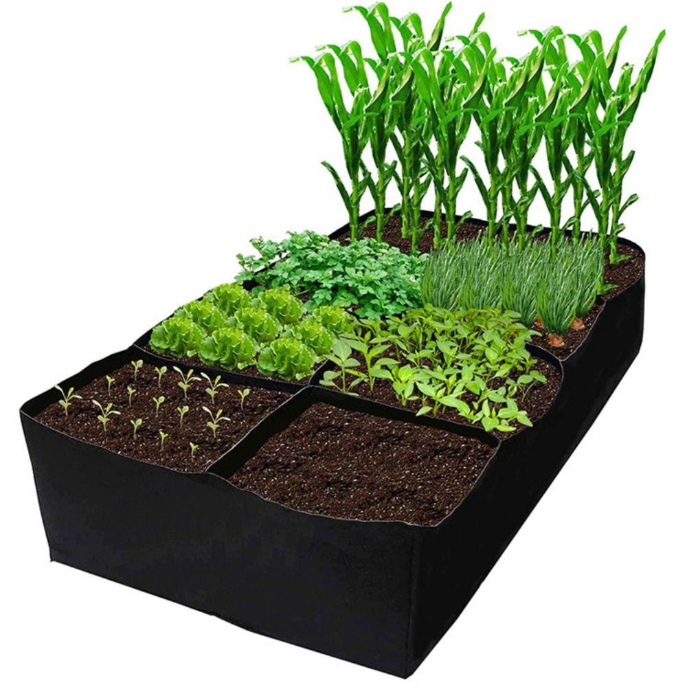 1/4/8 Grids Planting Container Breathable Garden Planting Bed Portable Garden Planters Bag Flowers