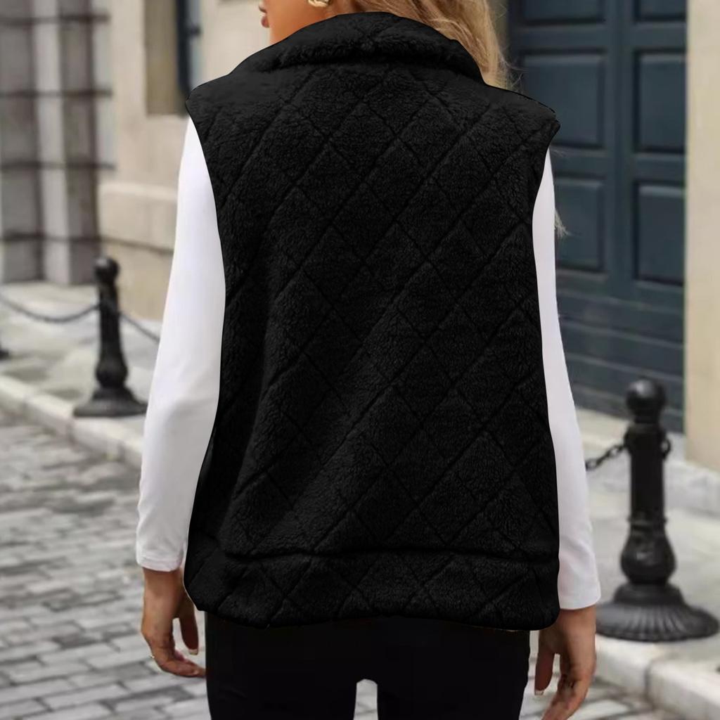 Женская повседневная модная однотонная куртка с длинными рукавами на молнии со свободными карманами из плюша