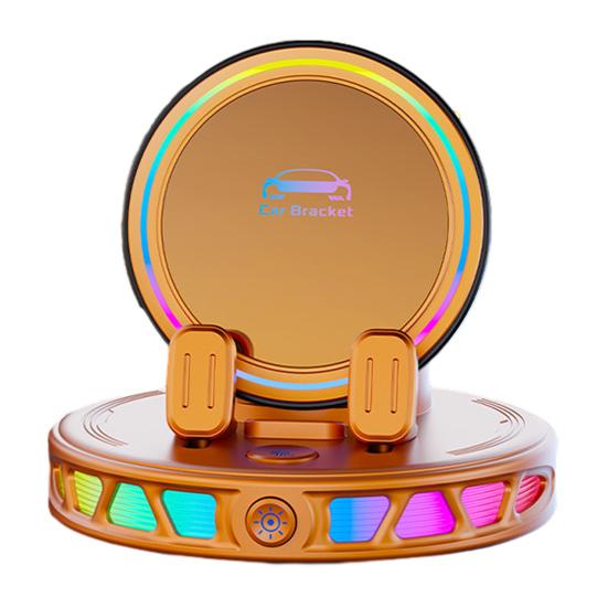 Беспроводная зарядка Автомобильный держатель для телефона с RGB подсветкой 15 Вт Магнитная подставка-зарядка для телефона Вакуумное крепление Держатель для зарядки телефона Автоаксессуары