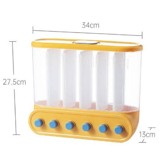 Кухонные контейнеры, 6 решеток, диспенсер для круп, настенные герметичные контейнеры для хранения круп, ящик для зерна, банка для еды